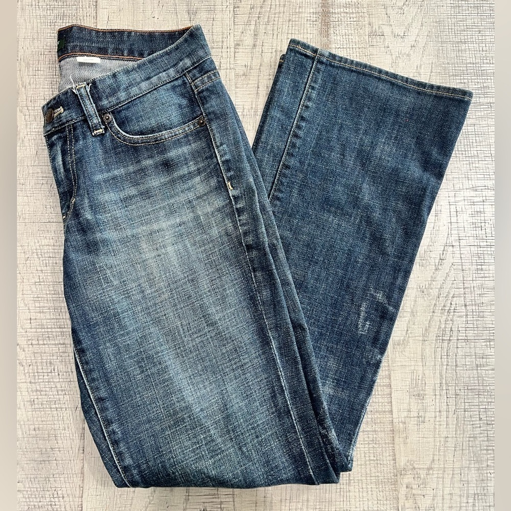 J. Crew Stretch Bootcut Denim Jeans with Distressed Wash Size 27S, 29” inseam - Picture 3 of 8